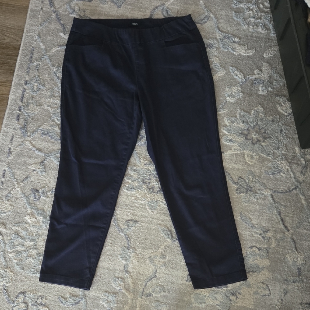 Navy Stretch Pull-On Trousers